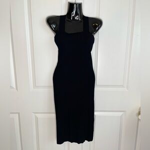 Good American Black Scuba Tank Midi Dress Size 3 (LG) B11
